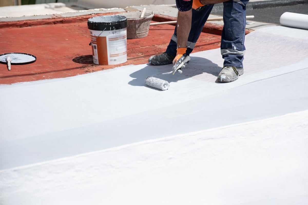 Roof coating application