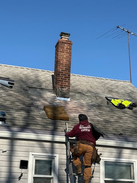 Roof repair near chimney