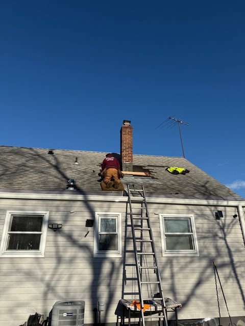 Chimney flashing repair